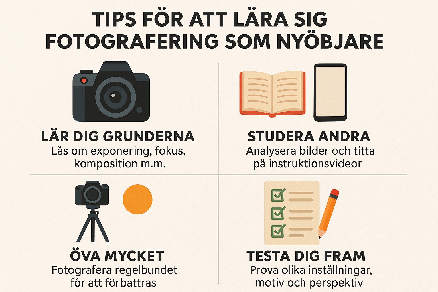 Tips för att lära sig fotografering som nybörjare
