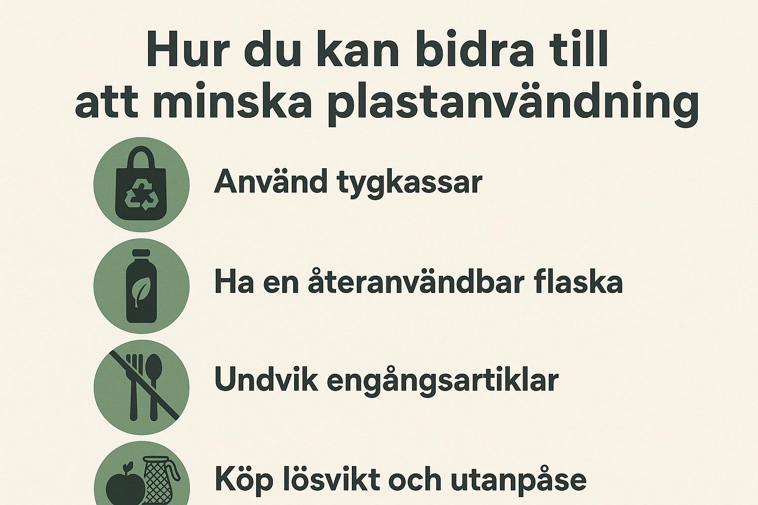 Hur du kan bidra till att minska plastanvändning